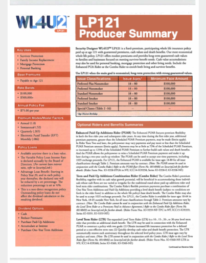 WL4U Producer Summary